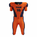Custom Orange Navy Authentic Football Uniform (with Integrated Pads)