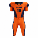 Custom Orange Navy Authentic Football Uniform (with Integrated Pads)