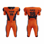 Custom Orange Navy Authentic Football Uniform (with Integrated Pads) - Image 3