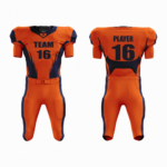 Custom Orange Navy Authentic Football Uniform (with Integrated Pads) - Image 3