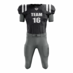 Custom Grey Black Authentic Football Uniform (with Integrated Pads)
