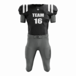 Custom Grey Black Authentic Football Uniform (with Integrated Pads)