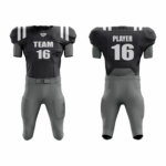 Custom Grey Black Authentic Football Uniform (with Integrated Pads) - Image 3