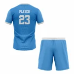 Custom Light Blue white Sublimation volleyball Uniform - Image 2