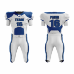 Custom white blue Authentic Football Uniform (with Integrated Pads) - Image 3