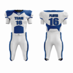 Custom white blue Authentic Football Uniform (with Integrated Pads) - Image 3