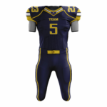 Custom Navy Blue yellow white Authentic Football Uniform (with Integrated Pads)