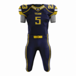 Custom Navy Blue yellow white Authentic Football Uniform (with Integrated Pads)