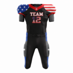 Custom Black USA Flag Authentic Football Uniform (with Integrated Pads)