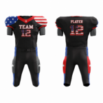 Custom Black USA Flag Authentic Football Uniform (with Integrated Pads) - Image 3