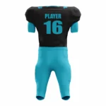 Custom Cyan Black Authentic Football Uniform (with Integrated Pads) - Image 2