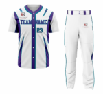 Custom Navy Blue- White Green Authentic Baseball Uniform