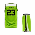 Custom light Green- White Black Authentic Throwback Basketball Uniform - Image 2