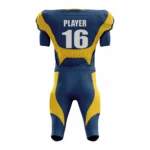 Custom Blue Yellow Authentic Football Uniform (with Integrated Pads) - Image 2
