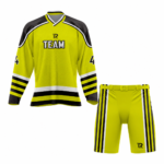 Custom Yellow Black white V-Neck Hockey Uniform
