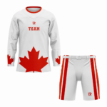 Custom White Red CREW NECK Hockey Uniform