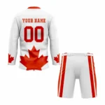Custom White Red CREW NECK Hockey Uniform - Image 2
