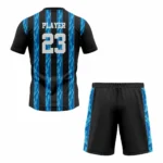 Custom Blue Black Sublimation Soccer Uniform - Image 2