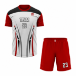 Custom Red white Gray Sublimation Soccer Uniform