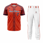 Custom Red Navy Blue Pinstripe Authentic Baseball Uniform