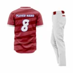 Custom Red -White Authentic Baseball Uniform - Image 2