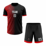 Custom Red Black Sublimation Soccer Uniform