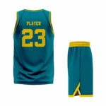 Custom Kelly Green White-Gold Authentic Throwback Basketball Uniform - Image 2