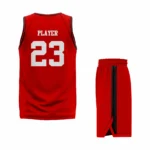Custom Black Red- White Authentic Throwback Basketball Uniform - Image 2
