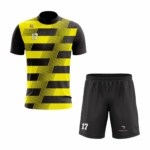 Custom Black yellow Sublimation Soccer Uniform