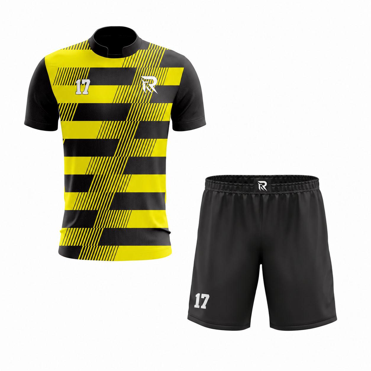 88 Custom Black yellow Sublimation Soccer Uniform - Image 1