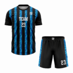 Custom Blue Black Sublimation Soccer Uniform