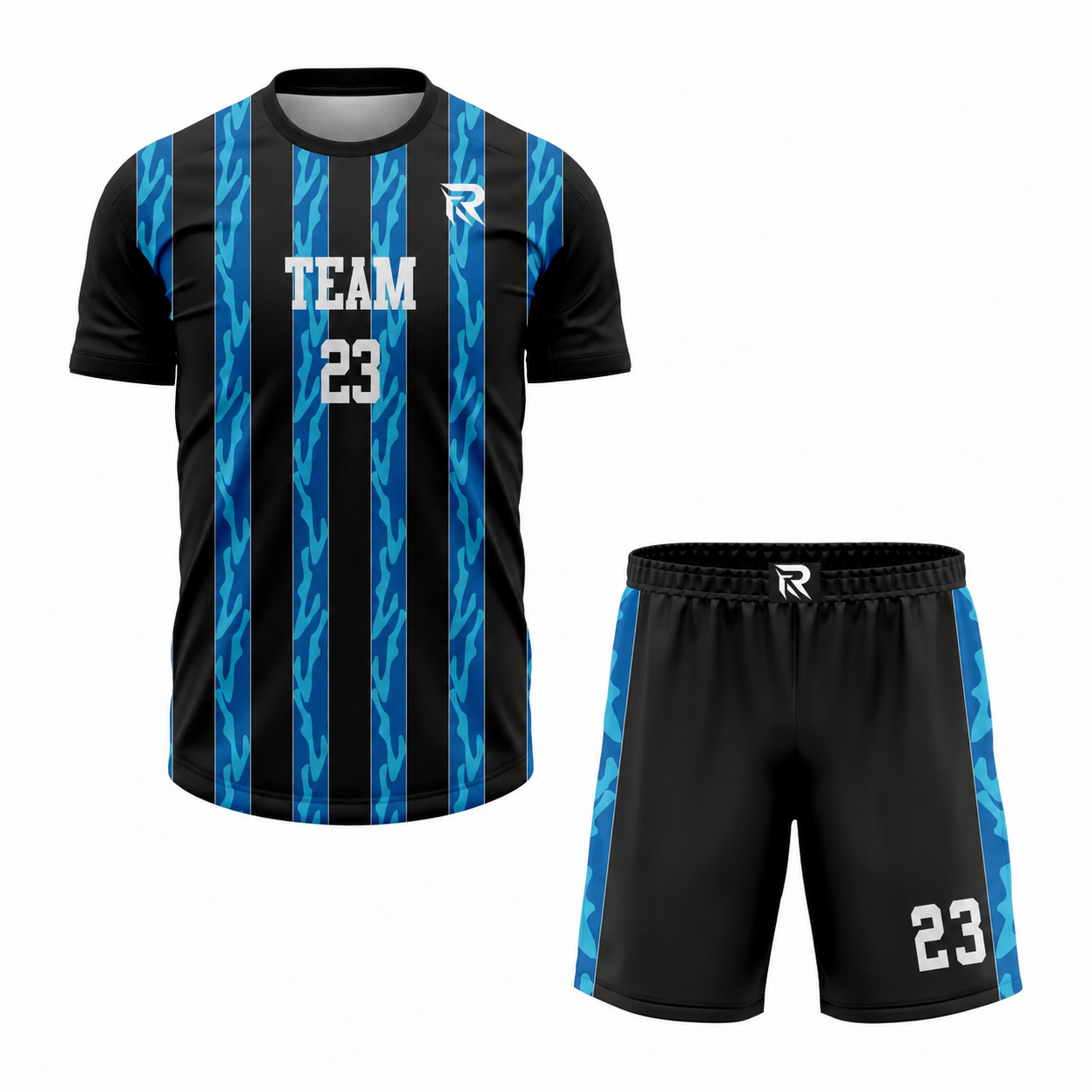 89 Custom Blue Black Sublimation Soccer Uniform - Image 1