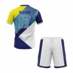 Custom Blue yellow white Sublimation Soccer Uniform - Image 2