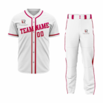 Custom White Pink Baseball Uniform