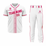 Custom White Pink Baseball Uniform