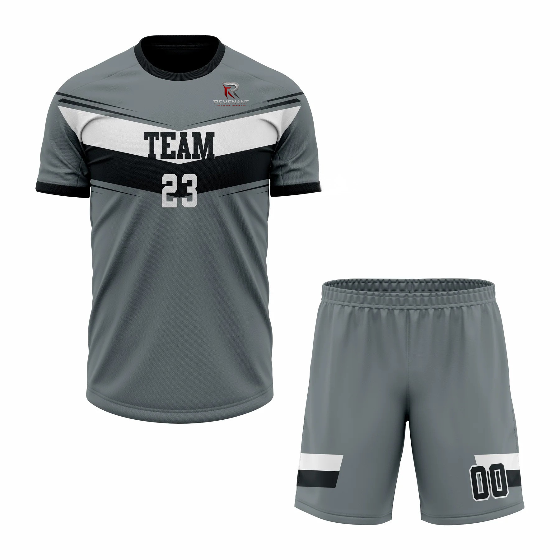 97 Custom Gray white Black Sublimation Tennis Uniform - Image 1